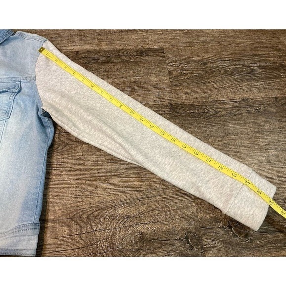 Wallflower The Dreamer Fit Button Up Denim Jacket Hoodie Size M - Picture 5 of 10